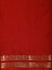 Deep Crimson Red Solid Woven Design Mysore Silk Saree with Zari Border