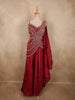 Deep Crimson Wine Red Heavy Sequin and Beads Embroidered Design Organza Lehenga with Attached Dupatta
