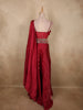 Deep Crimson Wine Red Heavy Sequin and Beads Embroidered Design Organza Lehenga with Attached Dupatta