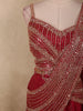 Deep Crimson Wine Red Heavy Sequin and Beads Embroidered Design Organza Lehenga with Attached Dupatta