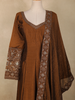 Deep Earthy Brown Floral Embroidered Design Georgette Gown with Dupatta