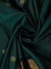Deep Emerald Green Butta Zari Woven Design Pure Kanchipuram Silk Saree with Contrast Double Zari Border