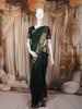 Deep Emerald Green Butta Zari Woven Design Pure Kanchipuram Silk Saree with Matching Floral Zari Border