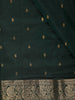 Deep Emerald Green Butta Zari Woven Design Pure Kanchipuram Silk Saree with Matching Floral Zari Border