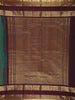 Deep Emerald Green Checked Zari Woven Design Pure Kanchipuram Silk Saree with Contrast Zari Border