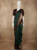 Deep Emerald Green Checked Zari Woven Design Pure Kanchipuram Silk Saree with Contrast Zari Border