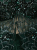 Deep Emerald Green Floral Sequins and Beads Embroidered Design Satin Indo Western Skirt Top with Ruffled Cape