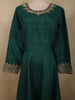 Deep Emerald Green Floral Sequins and Zari Embroidered Design Semi Silk Anarkali Salwar Suit