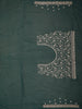 Deep Emerald Green Floral Vine Zari Embroidered Design Georgette Fancy Saree with Scalloped Border