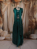 Deep Emerald Green Floral Zari Embroidered Design Organza Lehenga with Choker Dupatta