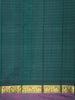 Deep Emerald Green Striped Woven Design Kanchipuram Silk Saree with Contrast Zari Border