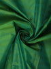Deep Emerald Green Striped Woven Design Kanchipuram Silk Saree with Contrast Zari Border