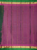 Deep Emerald Green Striped Zari Woven Design Kanchipuram Silk Saree with Zari Border