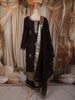 Deep Espresso Brown Floral Zari Embroidered Design Banarasi Straight Cut Salwar Suit with Dupatta