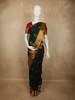 Deep Forest Bottle Green Floral Butta Zari Woven Design Pure Kanchipuram Silk Saree with Contrast Temple Zari Border