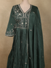 Deep Forest Bottle Green Floral Sequins and Beads Embroidered Design Georgette Anarkali Gown with Dupatta
