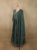 Deep Forest Bottle Green Floral Sequins and Beads Embroidered Design Georgette Anarkali Gown with Dupatta