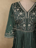 Deep Forest Bottle Green Floral Sequins and Beads Embroidered Design Georgette Anarkali Gown with Dupatta