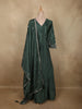 Deep Forest Bottle Green Floral Sequins and Beads Embroidered Design Georgette Anarkali Gown with Dupatta