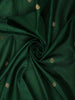 Deep Forest Green Butta Woven Design Pure Kanchipuram Silk Saree with Paisley Zari Border