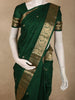 Deep Forest Green Butta Woven Design Pure Kanchipuram Silk Saree with Paisley Zari Border