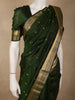 Deep Forest Green Butta Zari Woven Design Kanchipuram Silk Saree with Zari Border