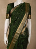 Deep Forest Green Butta Zari Woven Design Kanchipuram Silk Saree with Zari Border