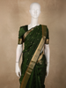 Deep Forest Green Butta Zari Woven Design Kanchipuram Silk Saree with Zari Border