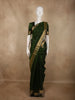 Deep Forest Green Butta Zari Woven Design Kanchipuram Silk Saree with Zari Border