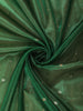 Deep Forest Green Floral Butta Zari Woven Design Tissue Saree with Designer Lace Border