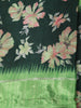 Deep Forest Green Floral Printed Design Synthetic Casual Wear Saree