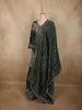 Deep Forest Green Floral Sequins and Zari Embroidered Design Tissue Organza Lehenga With Dupatta