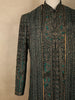 Deep Forest Green Floral Zari Embroidered Design Semi Silk Men's Sherwani Suit with Dupatta