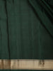 Deep Forest Green Solid Woven Design Pure Kanchipuram Silk Saree with Zari Border