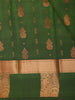 Deep Forest Green Striped Zari Woven Design Pure Kanchipuram Silk Saree with Zari Border