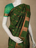 Deep Forest Green Striped Zari Woven Design Pure Kanchipuram Silk Saree with Zari Border
