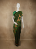 Deep Forest Green Striped Zari Woven Design Pure Kanchipuram Silk Saree with Zari Border