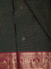 Deep Forest Green Vaira Oosi Kattam Zari Woven Design Pure Kanchipuram Silk Saree with Contrast Traditional Zari Border