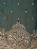 Deep Forest Teal Green Sequins and Beads Embroidered Design Organza Lehenga with Dupatta