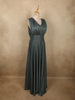 Deep Forest Teal Green Solid Design Shimmer Pleated Party Wear Gown