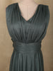 Deep Forest Teal Green Solid Design Shimmer Pleated Party Wear Gown