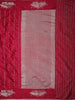 Deep Wine Striped Zari Woven Design Semi Banarasi Saree with Animal Motif Border
