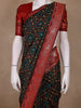 Deep Green Geometric Design Semi Banarasi Silk Saree