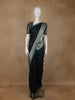 Deep Green Solid Designed Woven Banarasi Silk Saree - Diadem