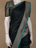 Deep Green Solid Designed Woven Banarasi Silk Saree - Diadem