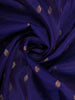 Deep Indigo Blue Butta Butta Woven Design Pure Kanchipuram Silk Saree with Contrast Border