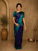Deep Indigo Blue Butta Woven Design Soft Silk Fancy Saree with Contrast Border