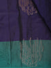 Deep Indigo Blue Butta Woven Design Soft Silk Fancy Saree with Contrast Border