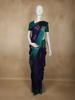 Deep Indigo Blue Butta Woven Design Soft Silk Fancy Saree with Contrast Border