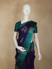 Deep Indigo Blue Butta Woven Design Soft Silk Fancy Saree with Contrast Border